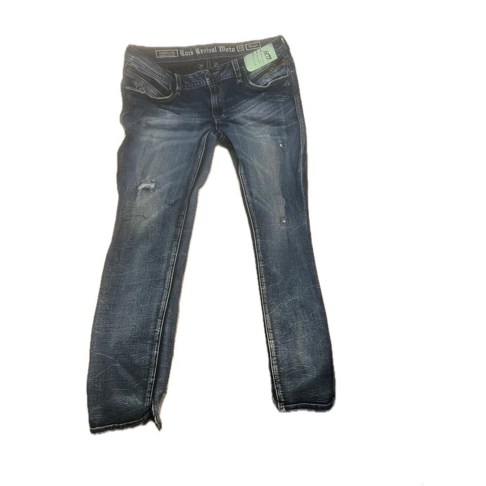 Rock Revival Moto Jeans Margot Distressed 33x30